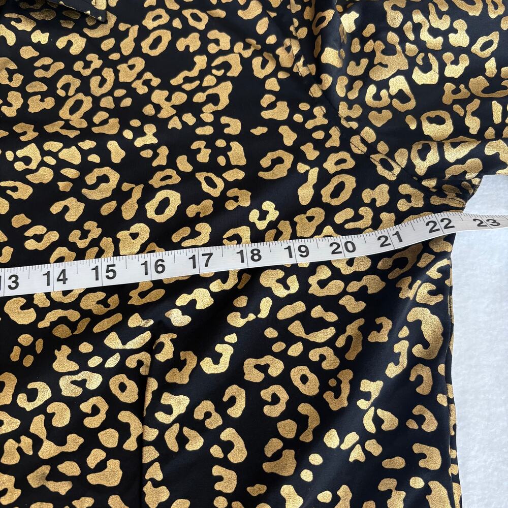 Ranch Dress'n Gold Leopard Performance Rodeo Snap-Front Shirt Women's Plus 3X - Picture 9 of 10